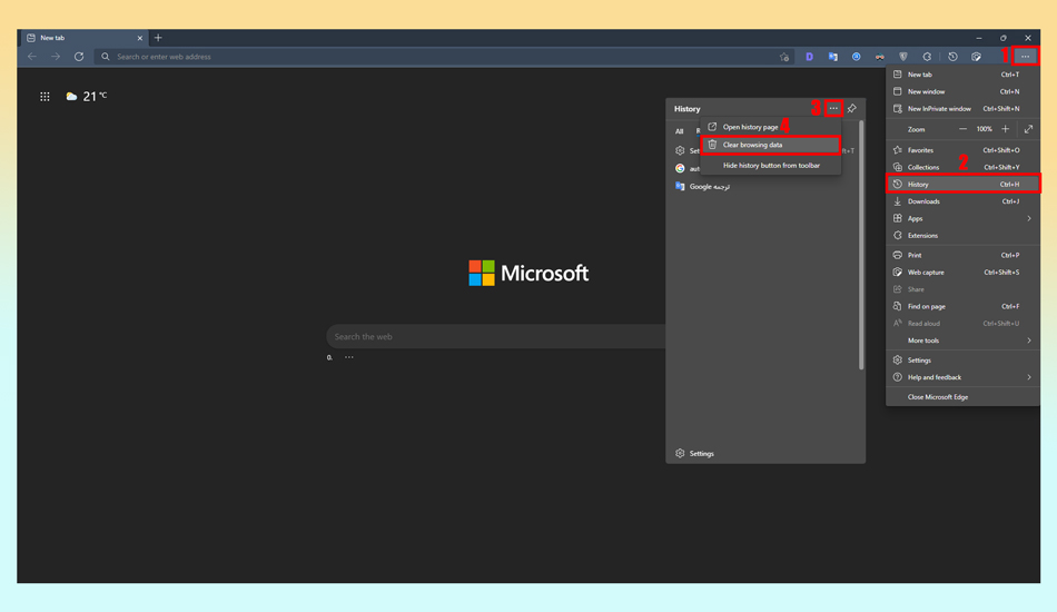 روش های حذف تاریخچه مرورگر وب